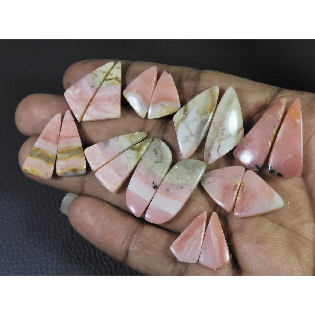 113Cts. Natural Pink Opal Matched Pair Fancy Cabochon Gemstone 9Pair Lot C-1401