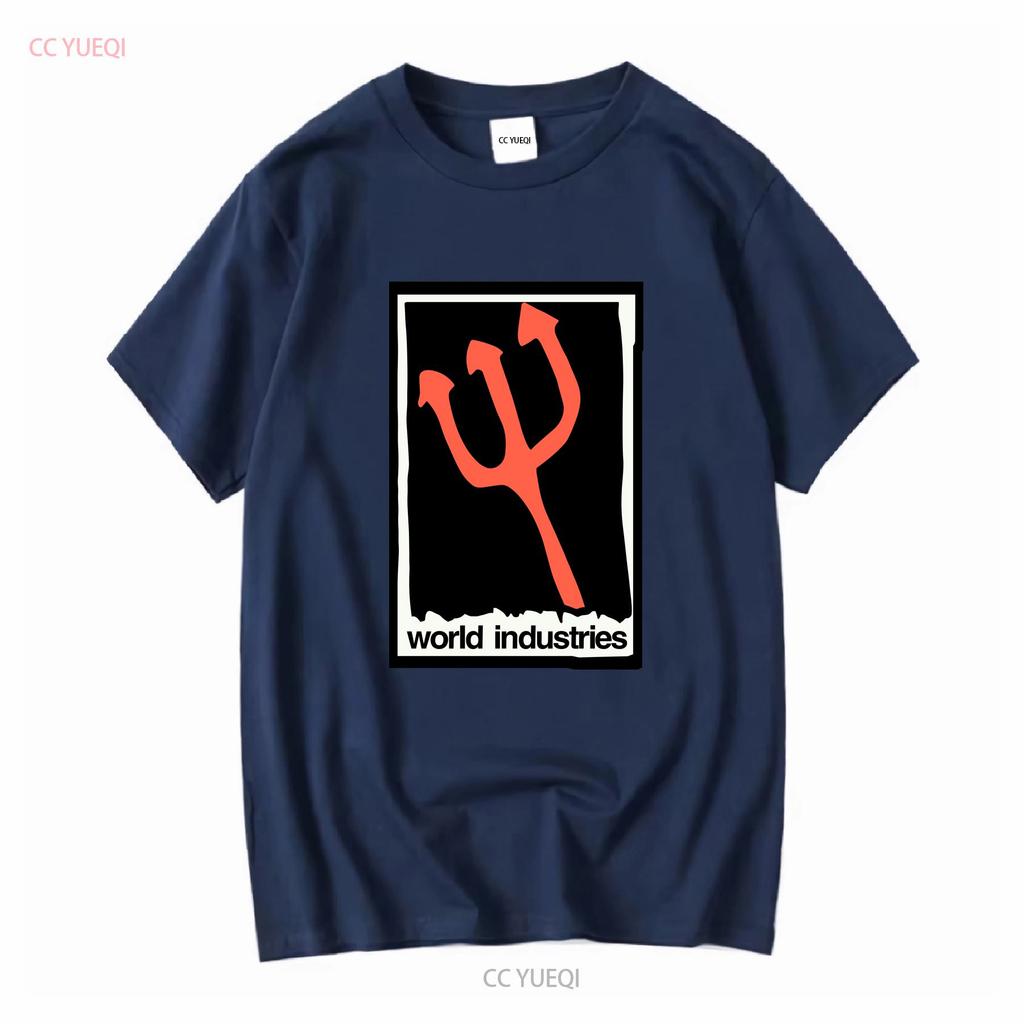 World Industries Skateboarding Pitchfork Logo Olive Green T Shirt Size Medium long or short sleeves vintage Washed Casual