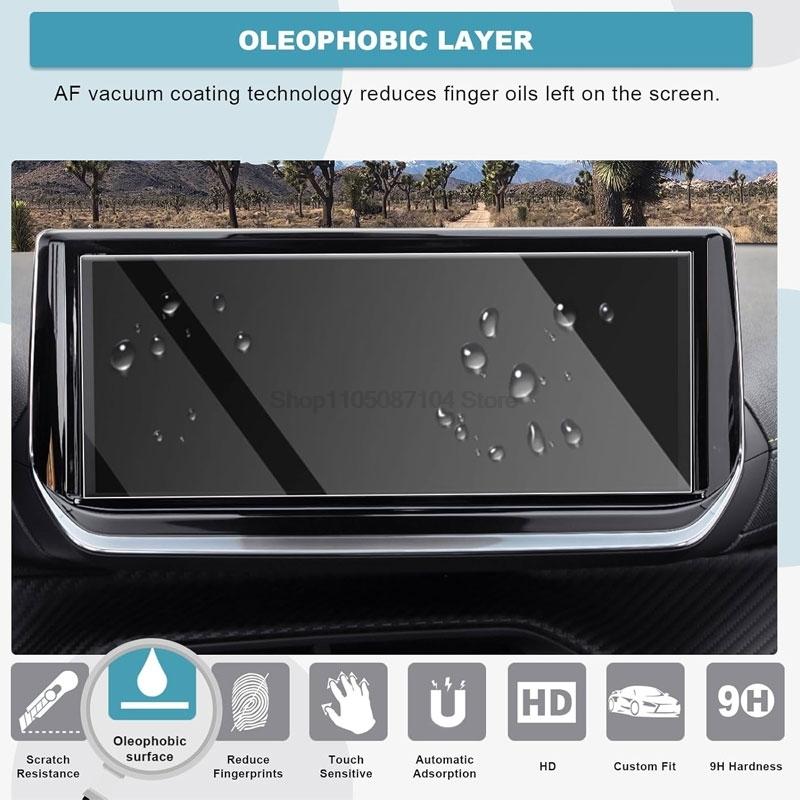 Tempered glass for Peugeot 208 E-208 2008 E-2008 2024 2025 10 inch Facelift gps infotainment navigation screen protector