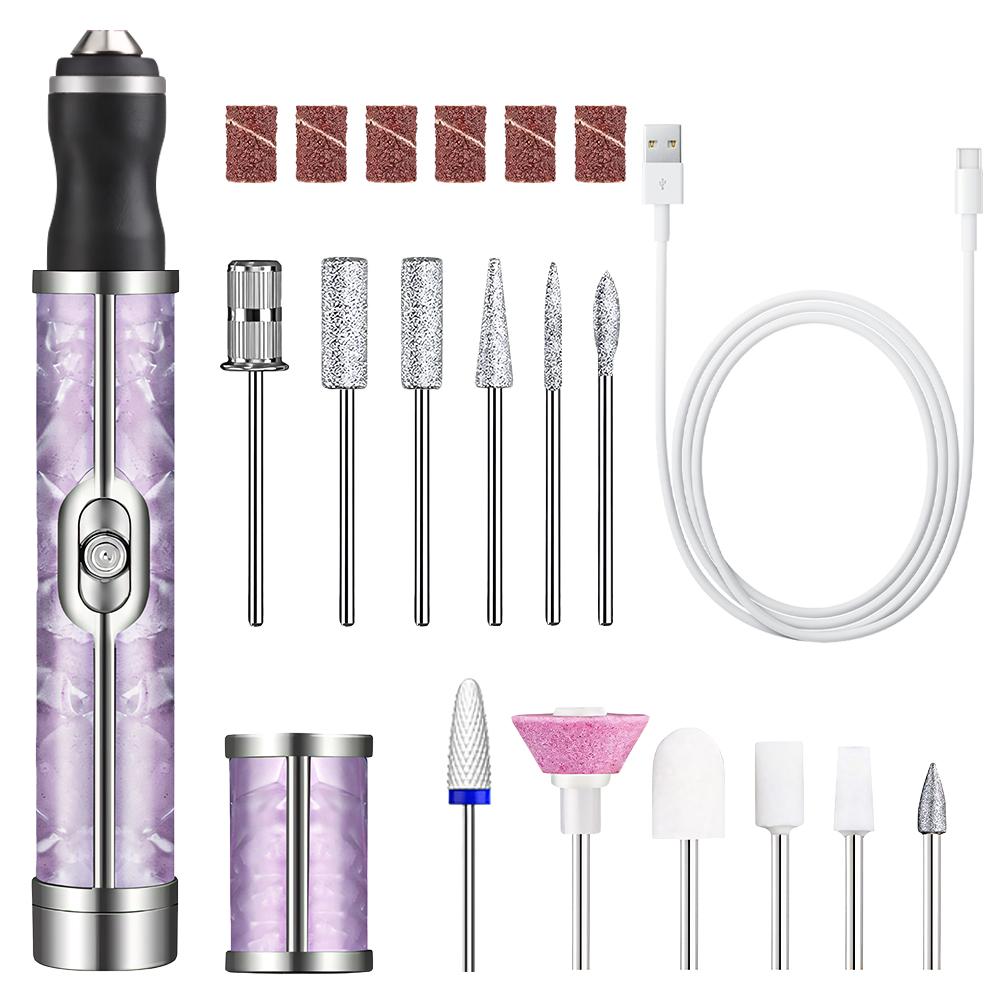 

Electric Nail Drill Professional, Rechargeable Nail Kit for Acrylic Gel Nails Polishing, Manicure Pedicure Tool Home & Salon Use