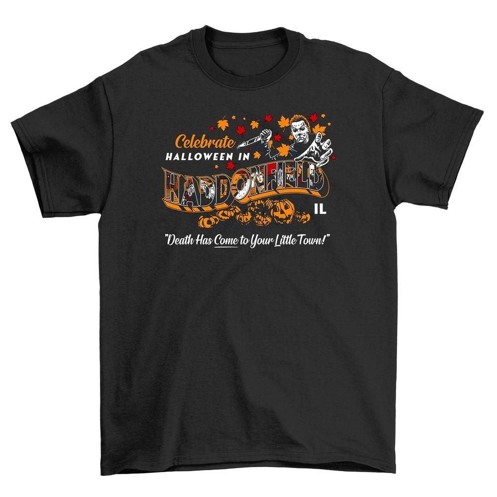 

Greetings From Haddonfield t-shirt: A Spooky and Stylish Souvenir! Unisex, 100% 4XL