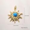 Trendy Sun Pendant Copper Gold-Plated Drip Oil DIY Jewelry: Necklace, Bracelet, Earring Accessories for Women