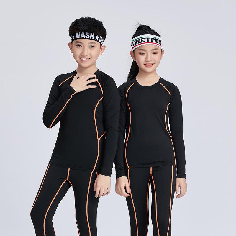 Speedy Kids' Compression Sports Suit: Quick-Drying Basketball & Football Training Gear for Spring and Autumn