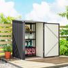 Capanno per attrezzi da giardino in acciaio zincato con porta, 100x104x160 cm, Grigio scuro