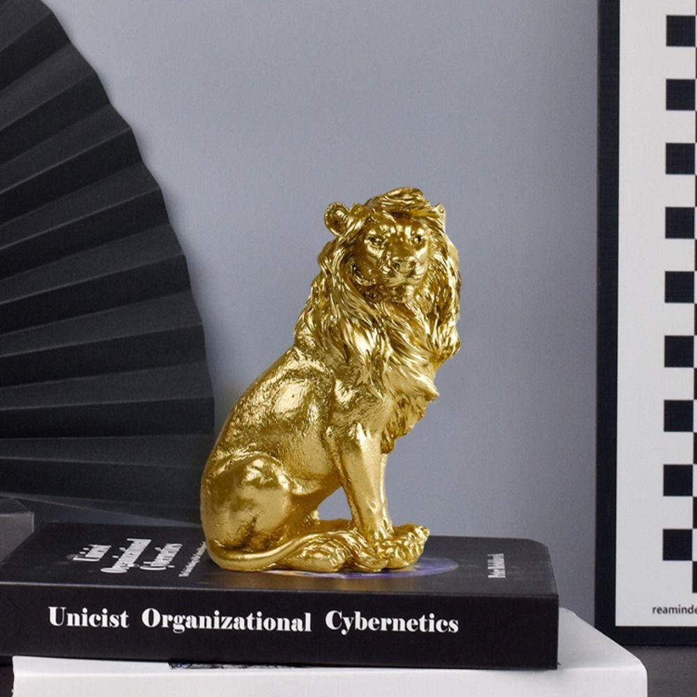 

Resin Animal Ornament Luxury Miniatures Figurine Sculpture Crafts Lion Statue Cabinet