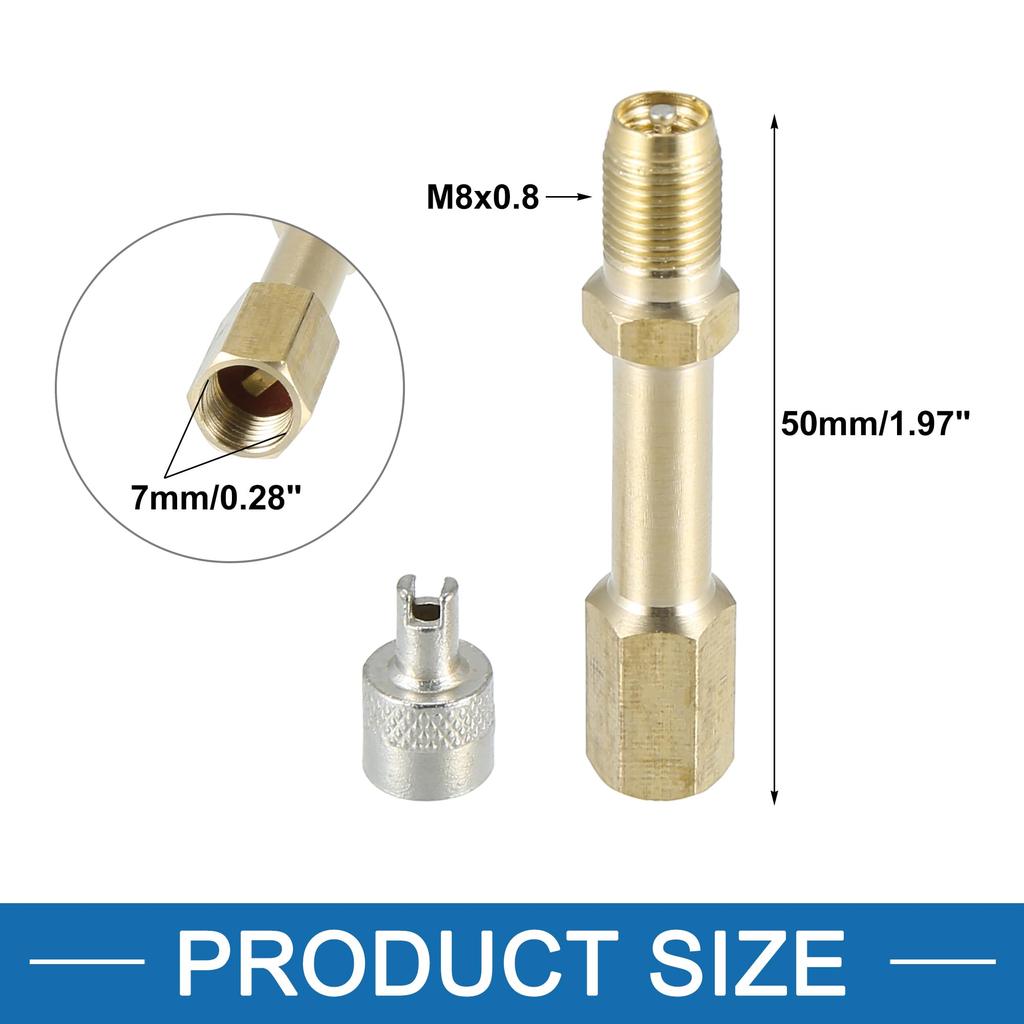 A ABSOPRO Auto Tire Valve Extension Adapter 50mm/1.97" Long Brass Air Tire Stem Extender