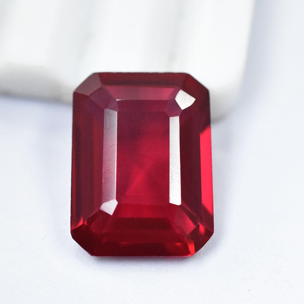 Natural Red Ruby Loose Gemstone 15 ct Emerald Cut for Collection for Jewelry Making and Crafts