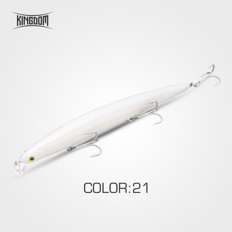 Kingdom Havfiskesluker 18cm 29g 33g Flytende Langsomtsynkende Agn Minnow Wobbler Kunstige Harde Agn VMC Kroker Fiskeutstyr