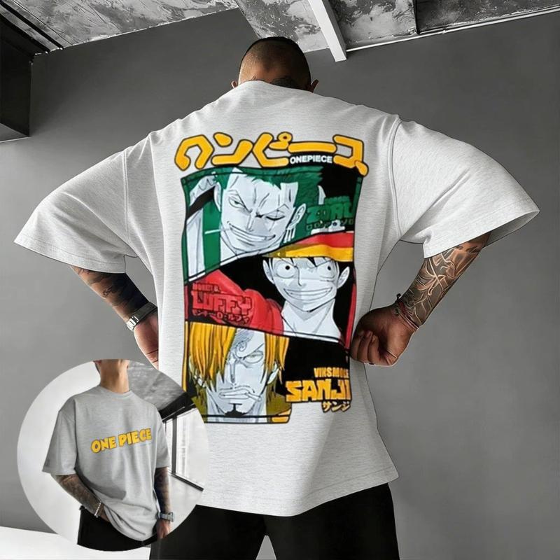 Unisex One Piece Anime T Shirt Men Women Luffy Zoro Sanji Graphic Tee 2026 Summer Cotton Short Sleeve Tee Streetwear Casual Tops