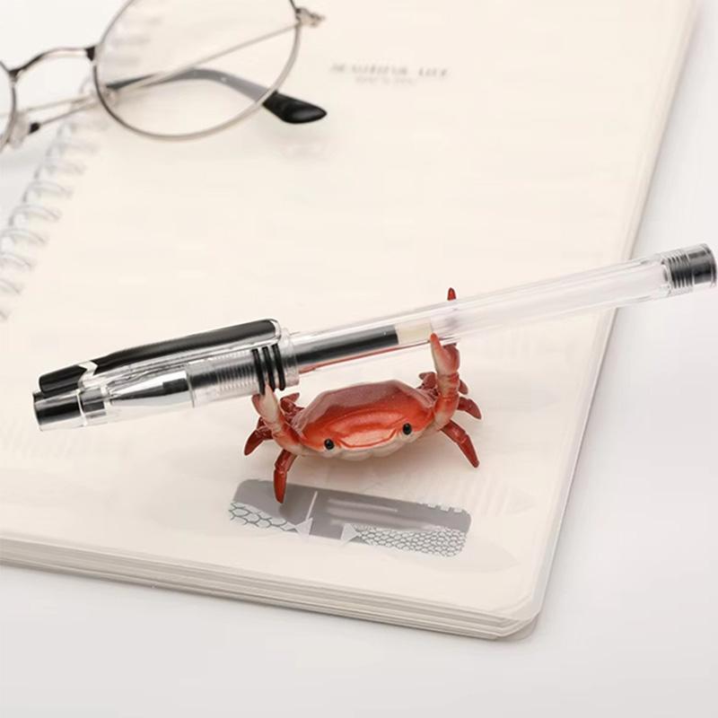 Funny Crab Pen Holder Desktop Creative Lift Weight Stationery Organizer Cute Decor For Desk Work Office Study Ins Aesthetic 2026