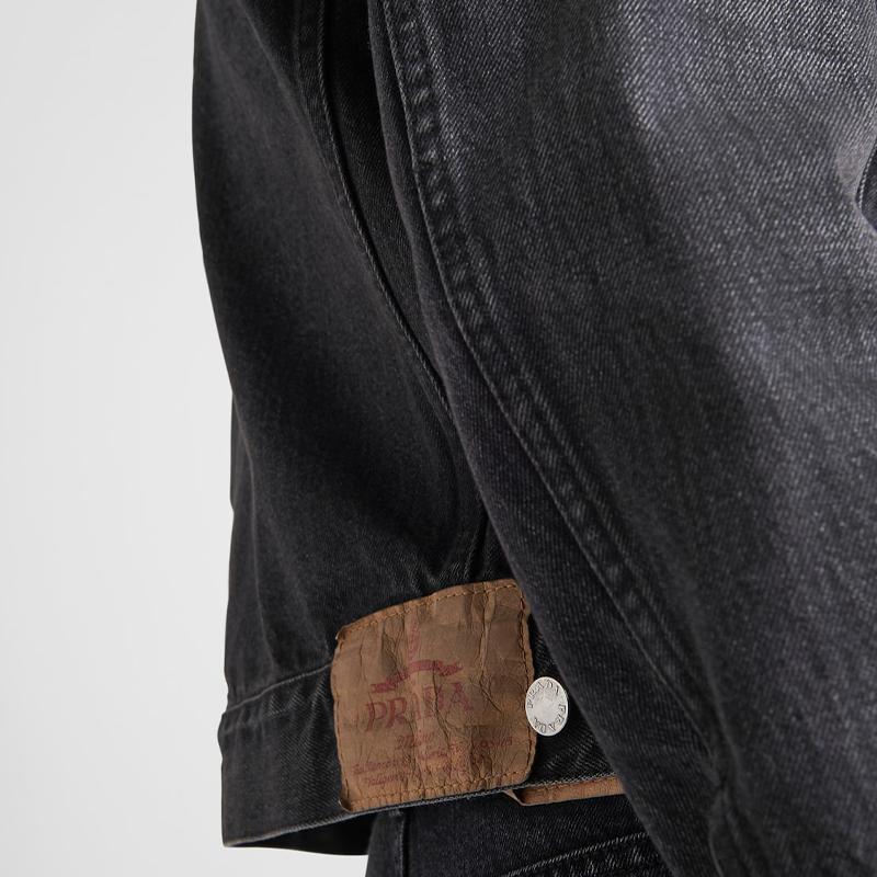 PRADA Triangle logo Denim Blouson Jacket GEB227-12K8-F0557