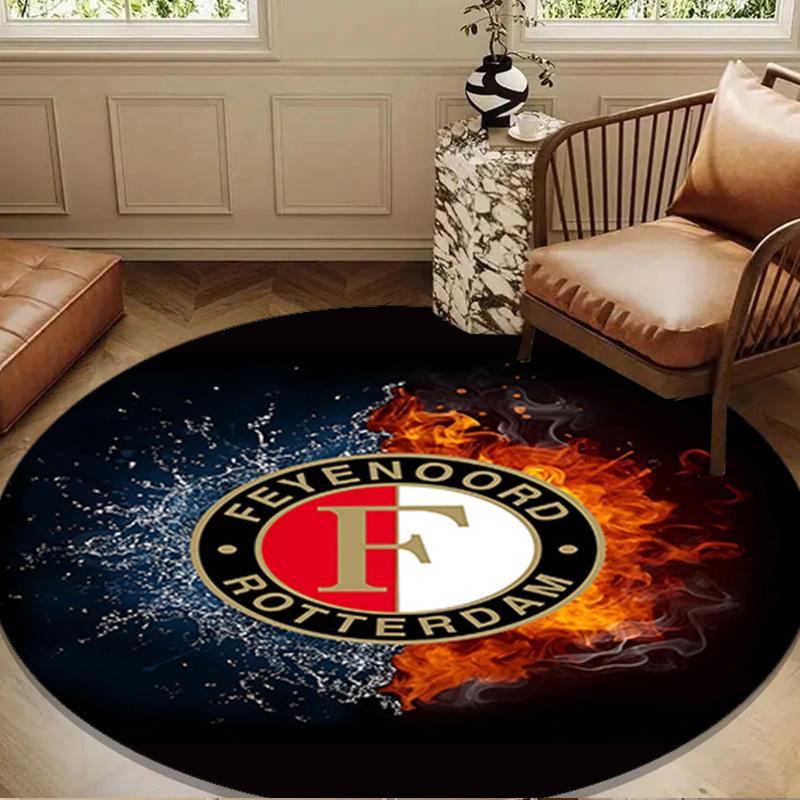 Feyenoord Rotterdam Crest Round Mat Home Decor, Chair Rug For livingroom,Bedroom, Doormat Home Decor Birthday Gift Christmas Gifts