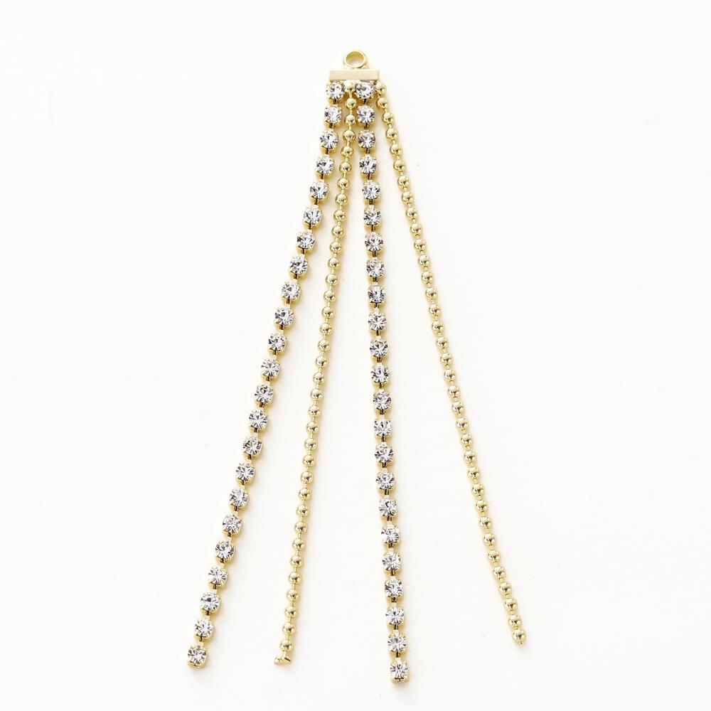 1Pair 14K/18K Gold Plated Brass Beads Chain Tassel Charm Pendant for Earrings Making DIY Earrings Accessories Supplies