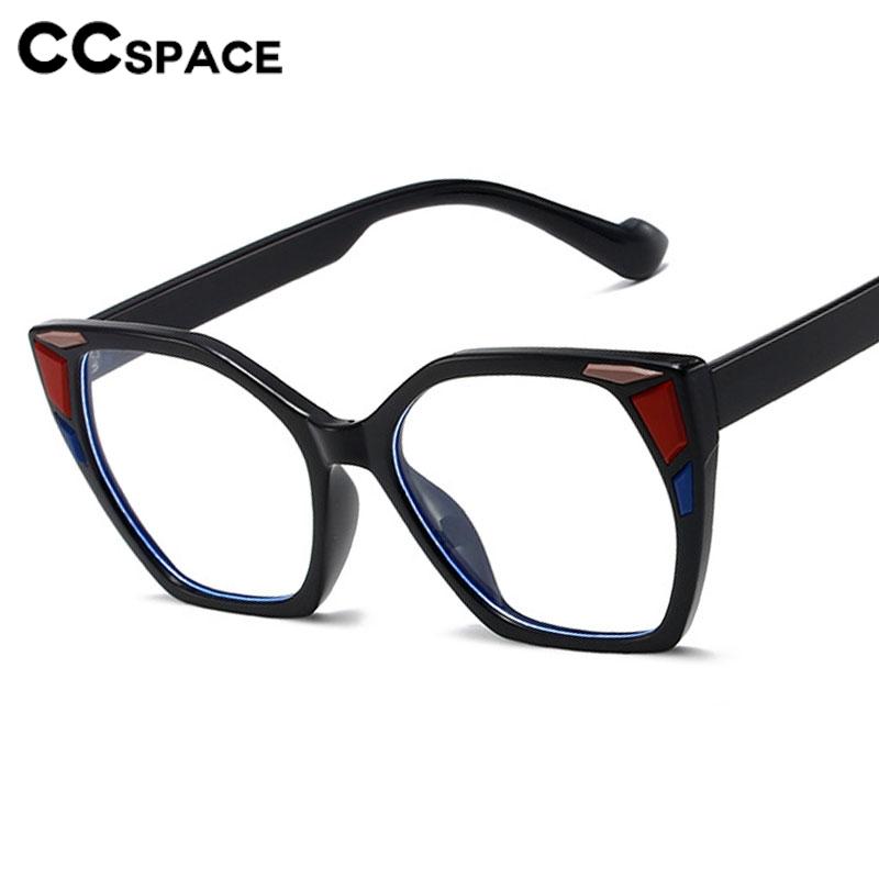 Oversized Square Reading Glasses Color-blocked Cat Eye Resin Optical Presbyopic Eyegalss Custom Diopter+50~+600 #302712