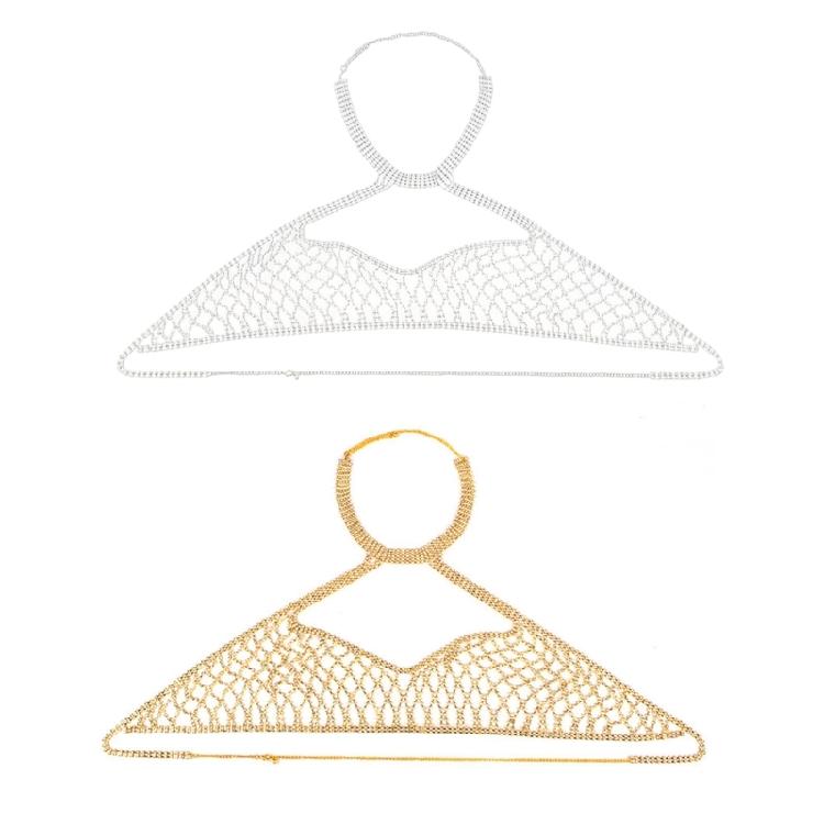 Eye Catching Mesh Body Chain With Glitters Rhinestones Backless Sleeveless Clubwear Suitable For Travel And Photo Props