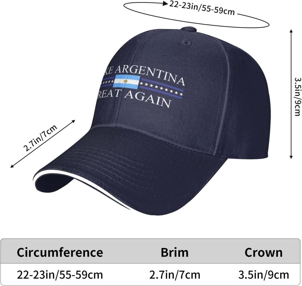 Make Argentina Great Again Hat Unisex Baseball Caps Graphic Hat