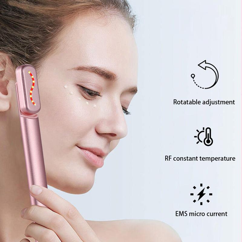 Electric Heat Eyes Massage Machine Facial Micro Beauty Equipment Ems Led Vibrating Wand Face and Eye Massager Instrument