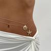 2 Stück/Set Metall Bikini Bauchkette Anhänger Körperkette Schmuck Mode Seestern Taillenkette Strand