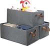 3pcs Upgraded Cationic Storage Box with Steel Frame Fabric Storage Box Foldable Storage Box Clothes Storage Box
