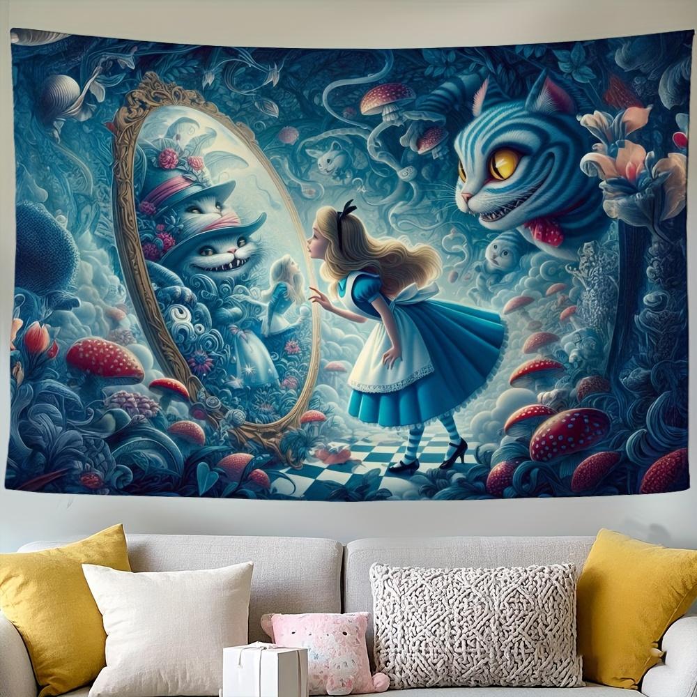 Anime Alice In Wonderland Hanging Carpet Wall Tapestry Decor Aesthetic Room Decor Wall Cloth Party Hanging Background Room