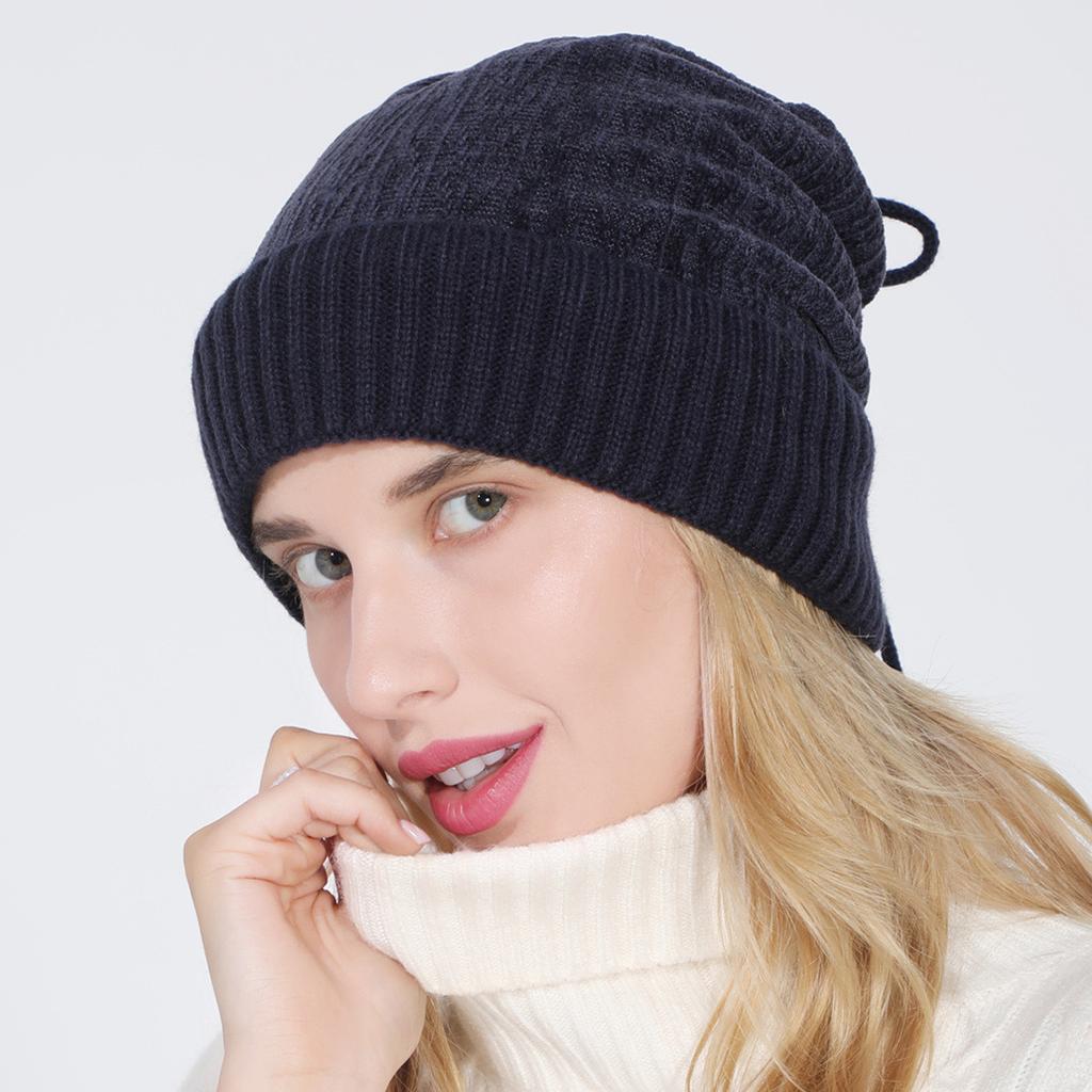 Hat Scarf  Baotou Hat for Men and Women Autumn and Winter Velvet Knitted Wool Confinement Windproof Ear Protection Hood