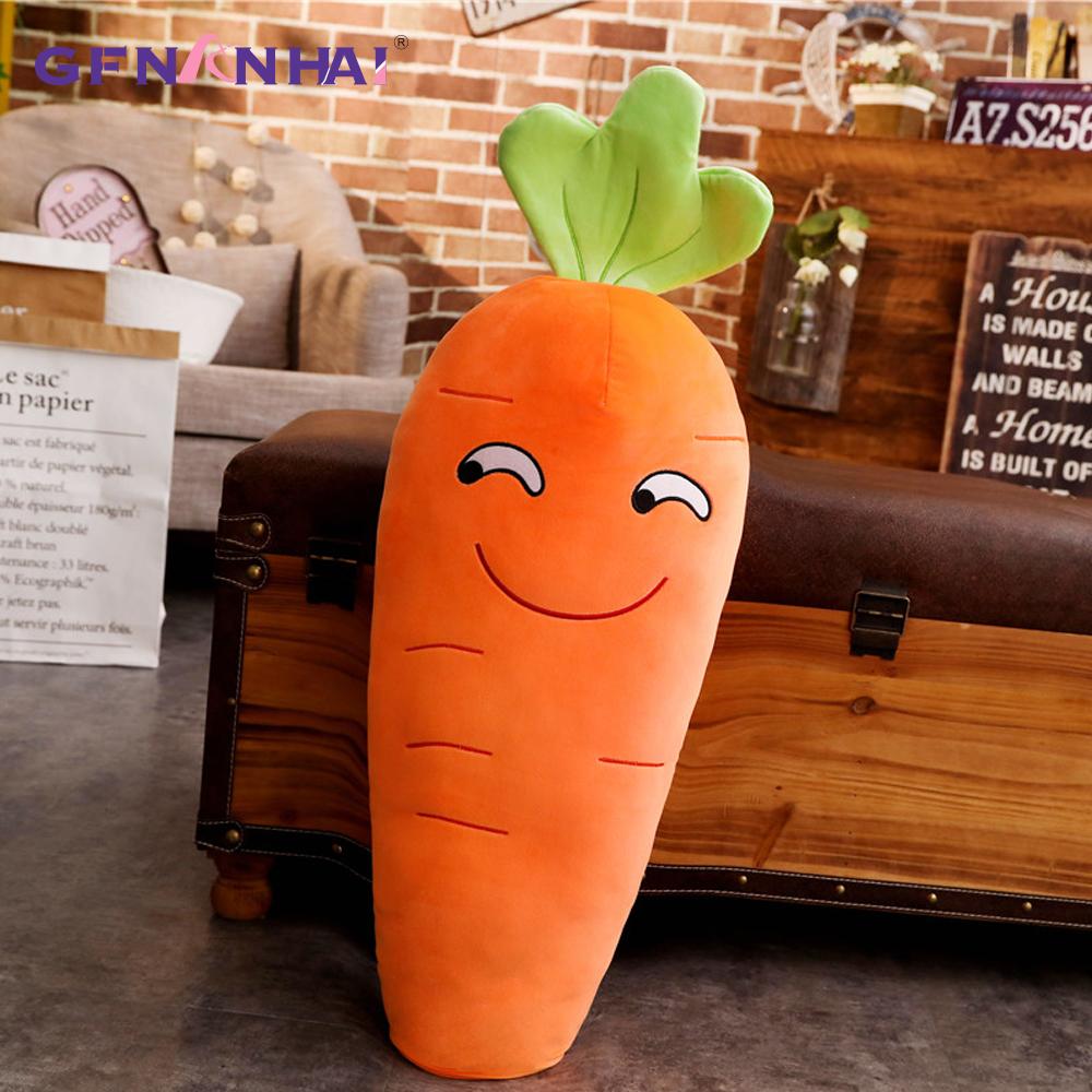 1Pc 457090Cm Cartoon Smile Carrot Plush Toy Cute Simulation Vegetable Carrot Pillow Dolls Stuffed Soft Toys For Children Gift