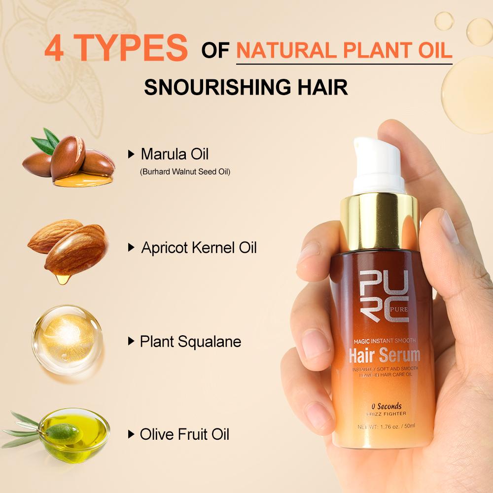 PURC Magic Smoothing Hair Oil Repair Damaged Frizz Hair Serum Instantly Soft Nourish Hair Treatments Essence