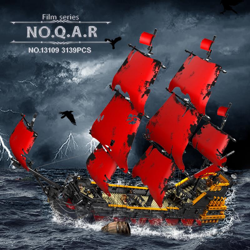 MOULD KING 13109 Creative Gifts for Kids Pirates Ship Building Blocks MOC Bricks Red Ship Model Kits To Build Educational Toys
