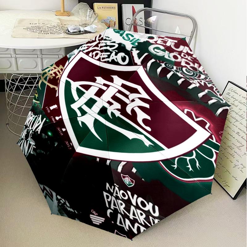 1PC Flumi-nense Football Crest Printed Umbrella Folding umbrella, automatic umbrella 8-Frame for Travel, camping Fan gifts Christmas Gifts