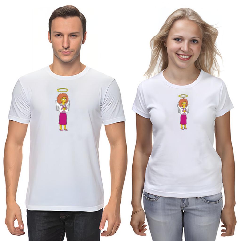 The Simpsons,Homer,Marge,Bart,Lisa Figure, Short Sleeve White-Black Men's / Women's T-Shirt L069