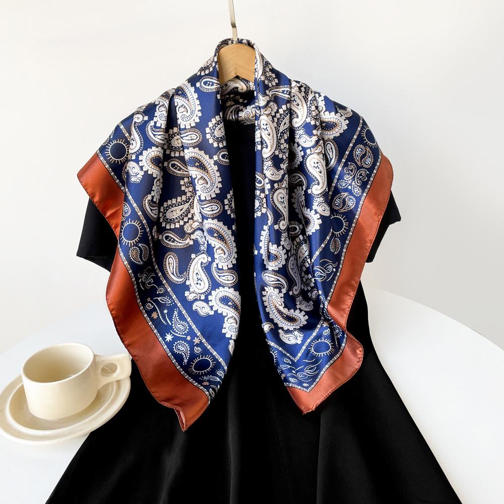 New Silk Scarf Ladies Cashew Printed Wrap Scarf Satin Scarf Satin Scarf Satin Large Square Scarf Shawl