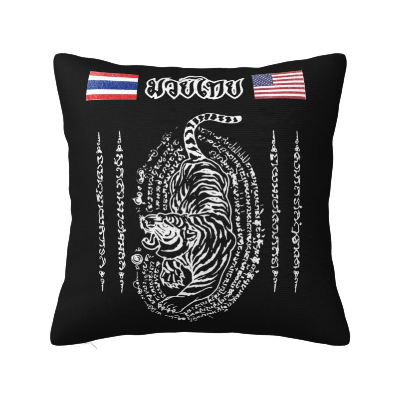 Muay Thai Pillow Case Bedroom Decoration Luxury Thailand Fighter Kickboxing Martial Cushion Decoration Salon Square Pillowcase