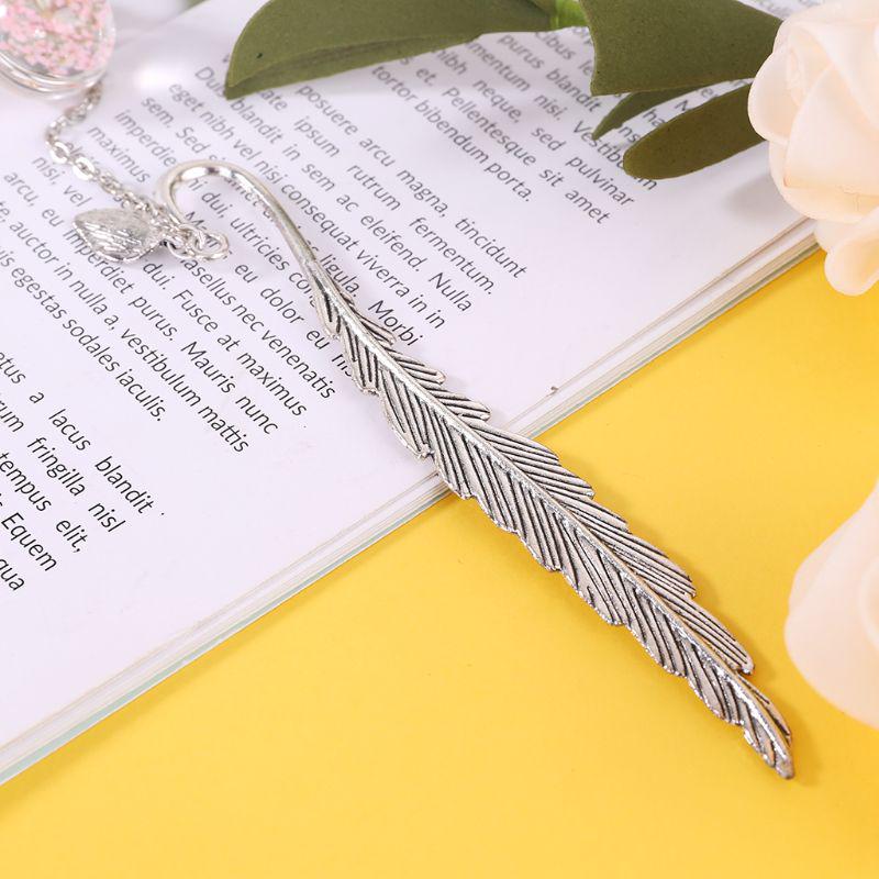 Bookmark Feather Dried Flower Gypsophila Specimen Metal Bookmarks Stationery Gift