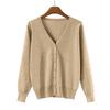 Womens Lightweight Knit Cardigan Long Sleeve V Neck Button Front Sweater Open Front Layering Top