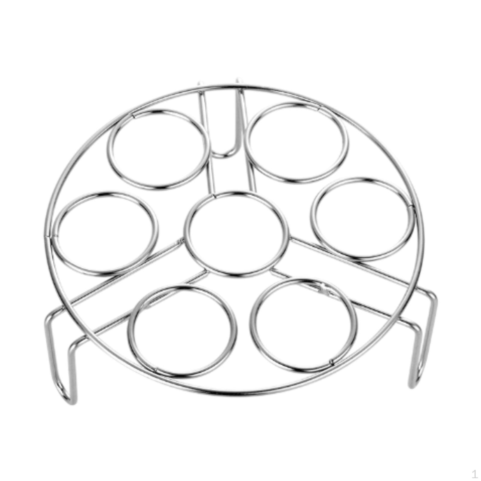 

Подставка для решетчатой корзины для пароварки с 7 отверстиями, многоразовый кухонный гаджет для завтрака серебряный