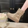 Fashion New spring summer fashionable versatile women's boots casual comfortable thick soled shoes  hollowed out midsole boots