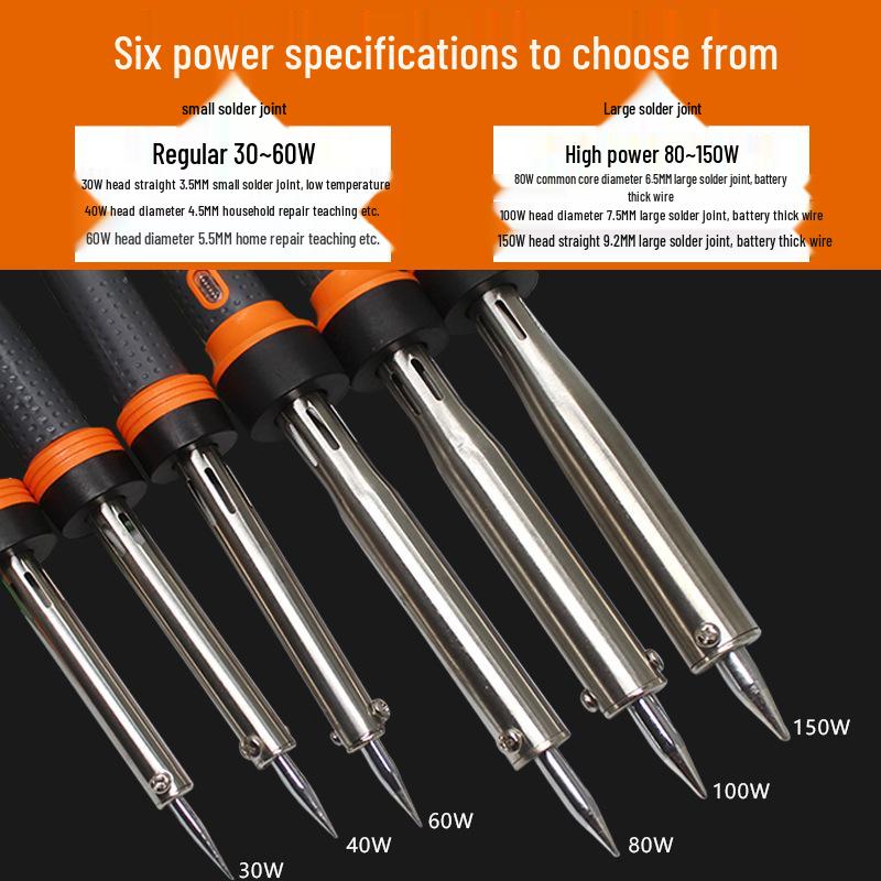Eco-Friendly Industrial Grade Soldering Iron with Light, 80/100/150W Hot Stamping External Heating and Knife Tip