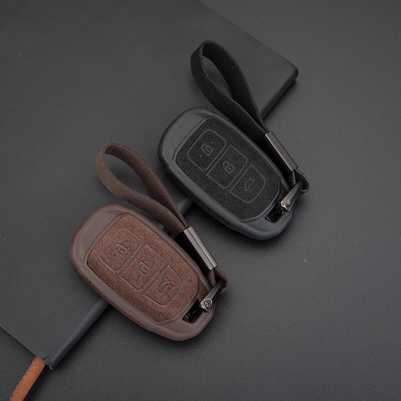 4-Button Smart Key Case: Modern Protective Cover with Key Chain