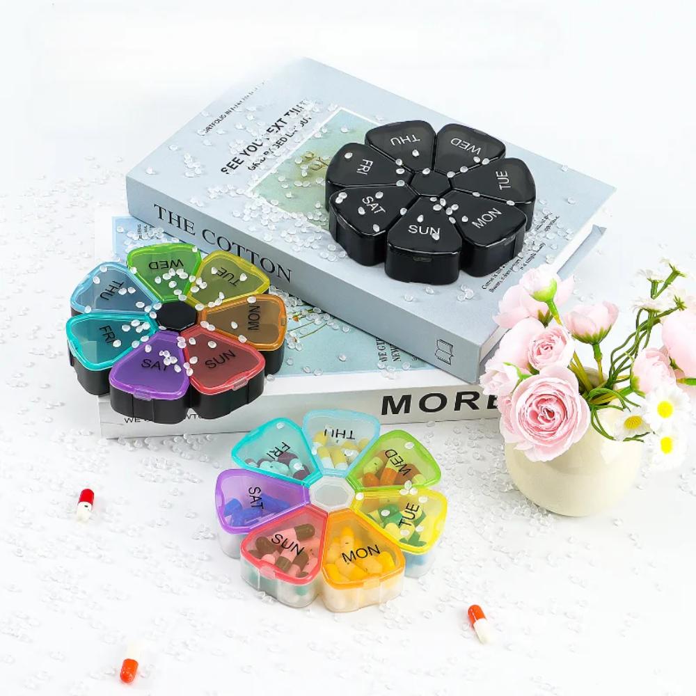 New Hot Portable Premuim 7 Day 7 Grids Weekly Rainbow Pill Cases Organizer Box Storage Container for Medicine Vitamin Fish Oils