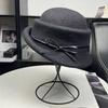 Trendy Autumn and Winter High-end Celebrity Style Black Soft Wool Top Hat Beret Women's Foreign Daughter Hat