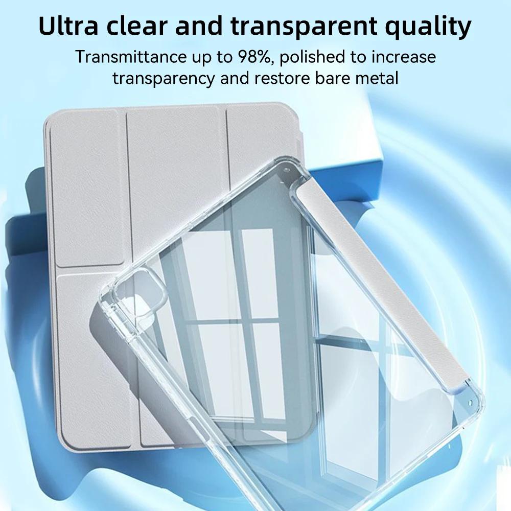 For iPad Case iPad Pro 13/11 M4 Air 11/13 M2 for 10th Gen Pro 12.9/11 Air 4/5th mini 6 Cover Y-bracket Acrylic Transparent