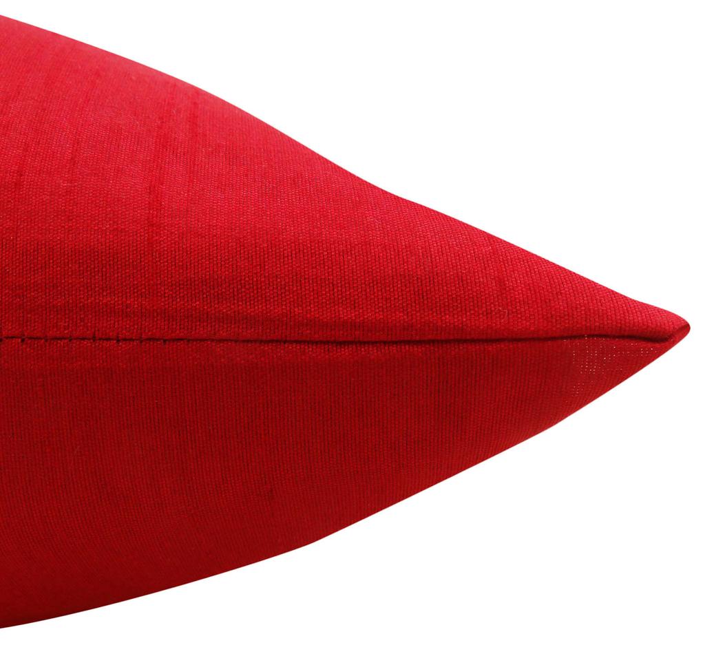 Home Decorative Cushion Solid Red Pillow Throw Dupion Silk Cover - Choose