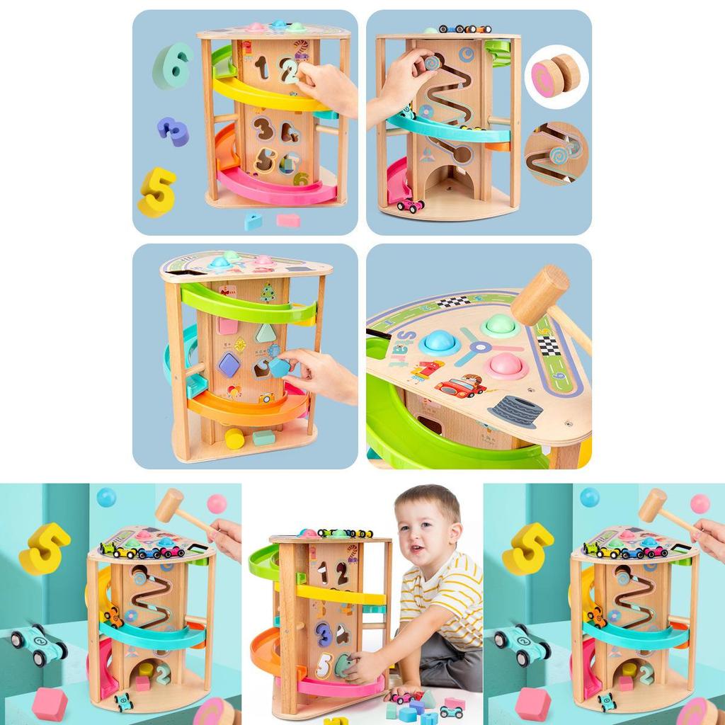 Wooden Multifunction Rotating Slide Car Toy For Baby Educational Play And Diy Fun