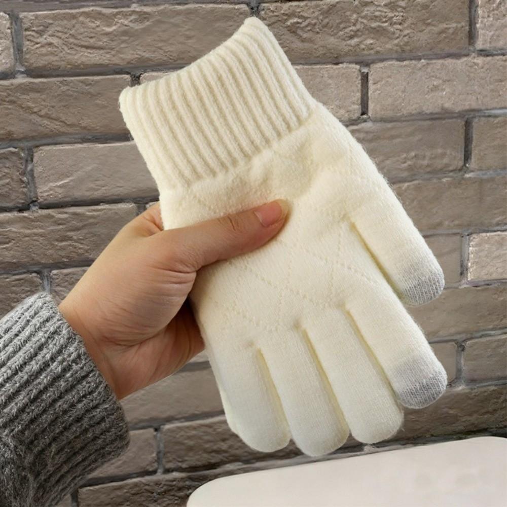 Cold Proof Knitted Gloves Thickened Plush Mittens Fashion Warm Gloves  Women Men