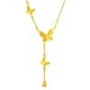 Elegant French Gold Butterfly Tassel Necklace - Versatile Light Luxury Clavicle Chain for Women