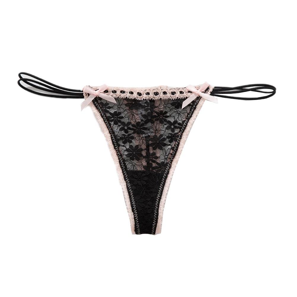 

Low Waist Panties Strappy Lace Panties Womens Sexy Thong M сірий