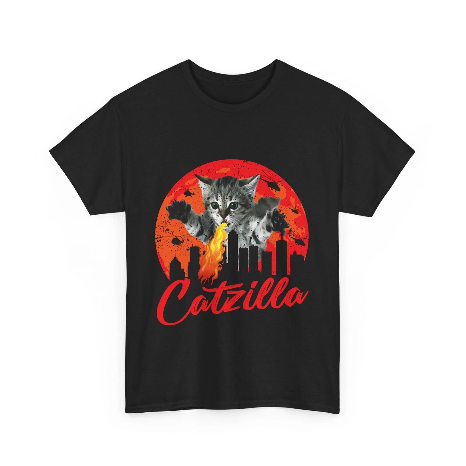 Funny Cat Godzilla T-Shirt – Catzilla Cute & Cool Graphic Tee 3XL