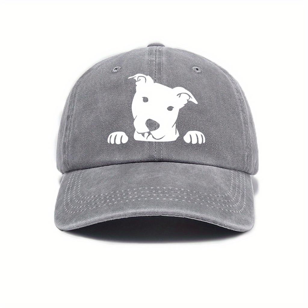 Cute dog print adjustable baseball cap for men and women, daily casual wear, outdoor travel, sun shading duckbill cap
