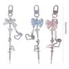Syringe Bowknot Cross Keychain Ornament Backpack Handbag Charm for Girls Women