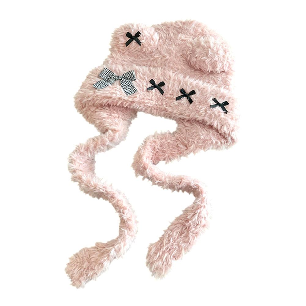 Большая пушистая шапка-медведь женская зимняя вязаная милая атмосфера сенсация повязка на голову осенняя теплая маст-хэв